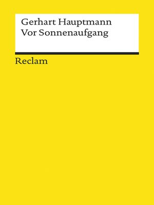 cover image of Vor Sonnenaufgang. Soziales Drama